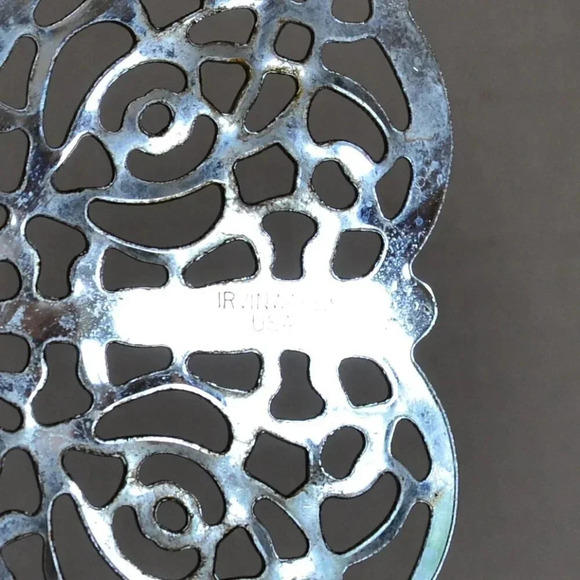 Vtg Irvinware  Flower Metal Trivet - Picture 4 of 6